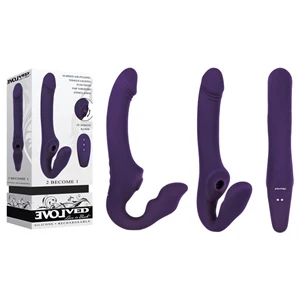 2 Became 1 Strapless Strap On Vibrator by Evolved