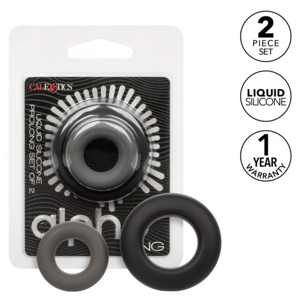 Alpha Liquid Silicone Prolong 2pk Cock Rings by Cal Exotics