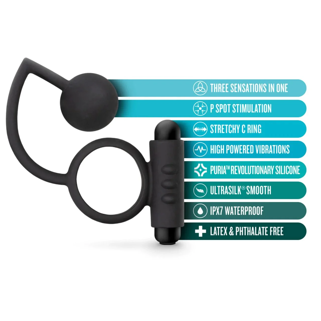 Anal Adventures Anal Ball with Vibrating Cock Ring by Blush Novelties - Image 3