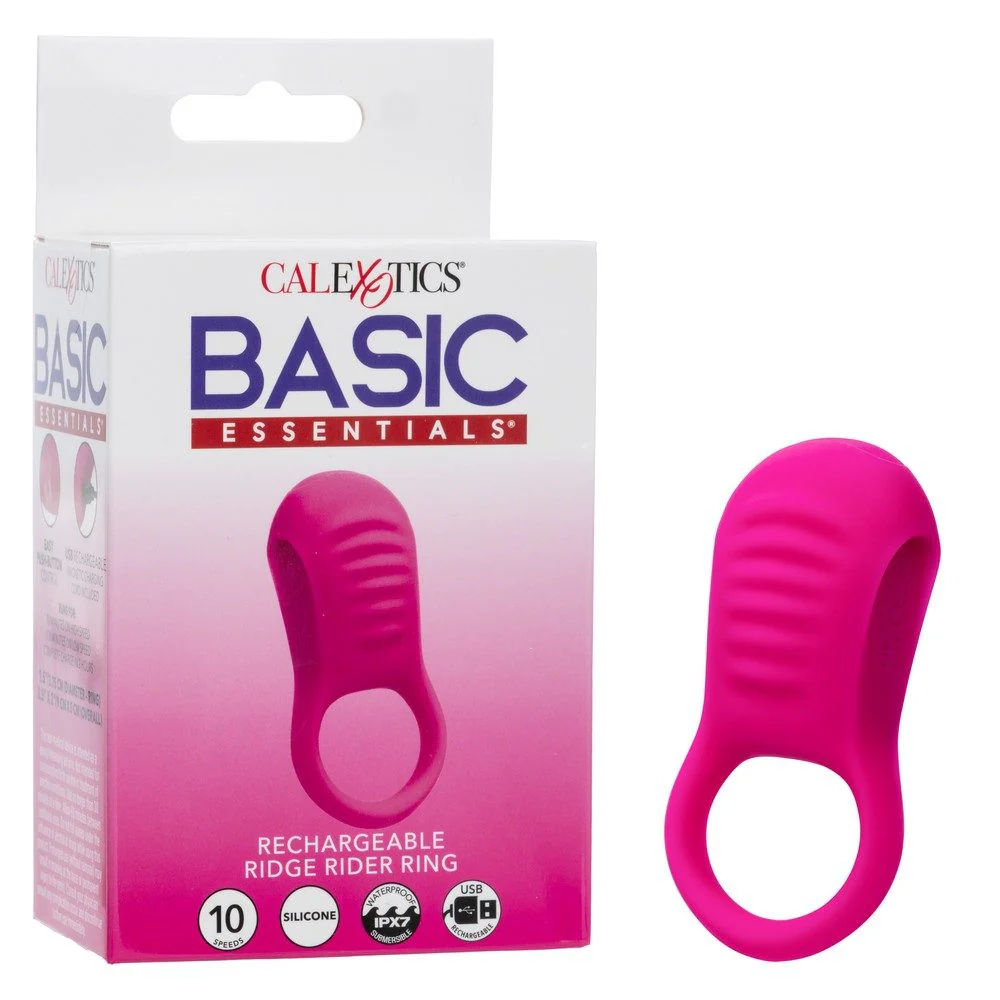 Basic Essentials Ridge Rider Vibrating Cock Ring by Cal Exotics