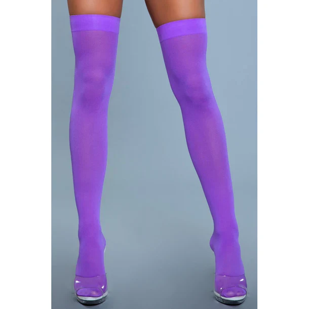 Opaque Nylon Thigh Highs by Be Wicked - Image 5