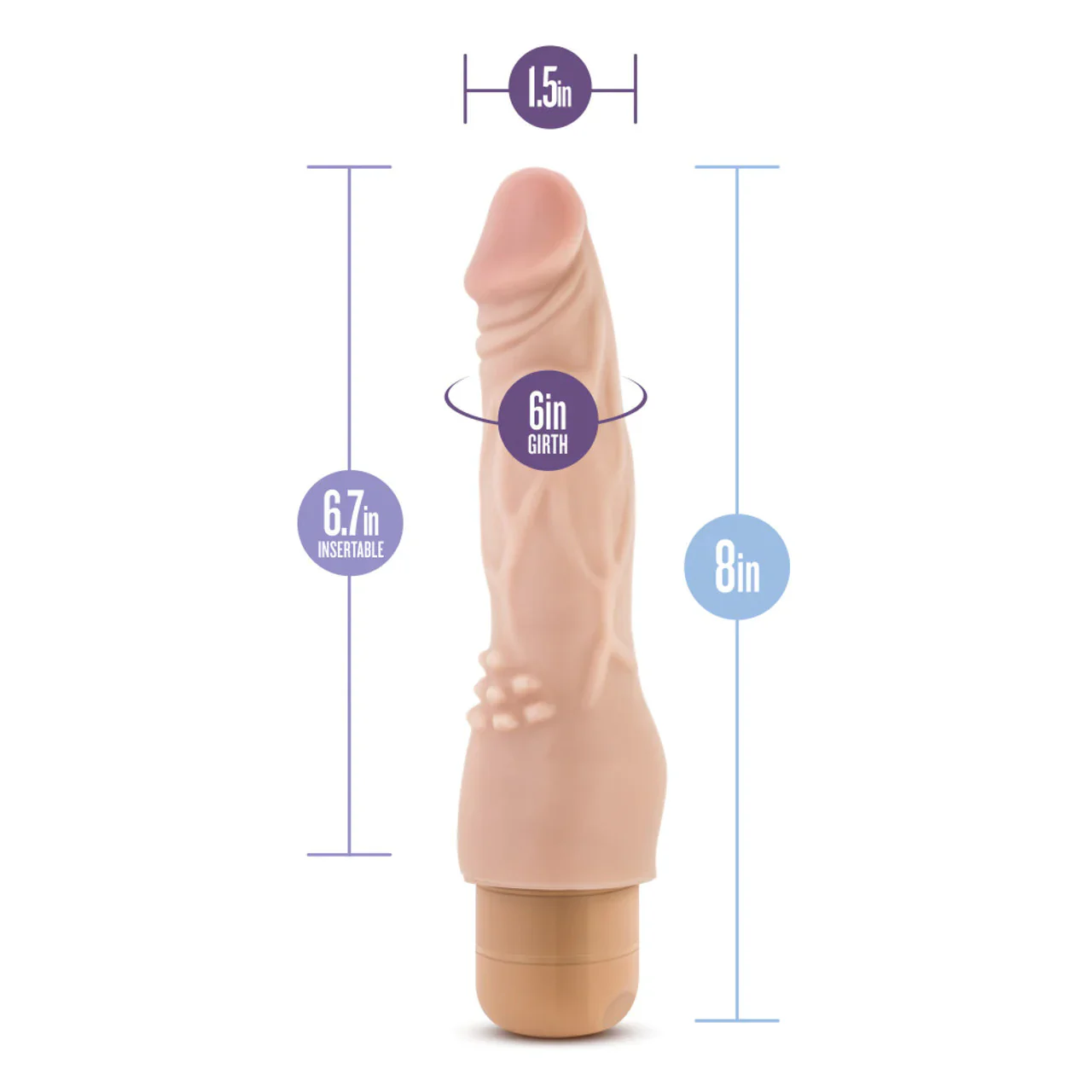 Dr Skin 8" Realistic Vibrator #4 by Blush Novelties - Image 2