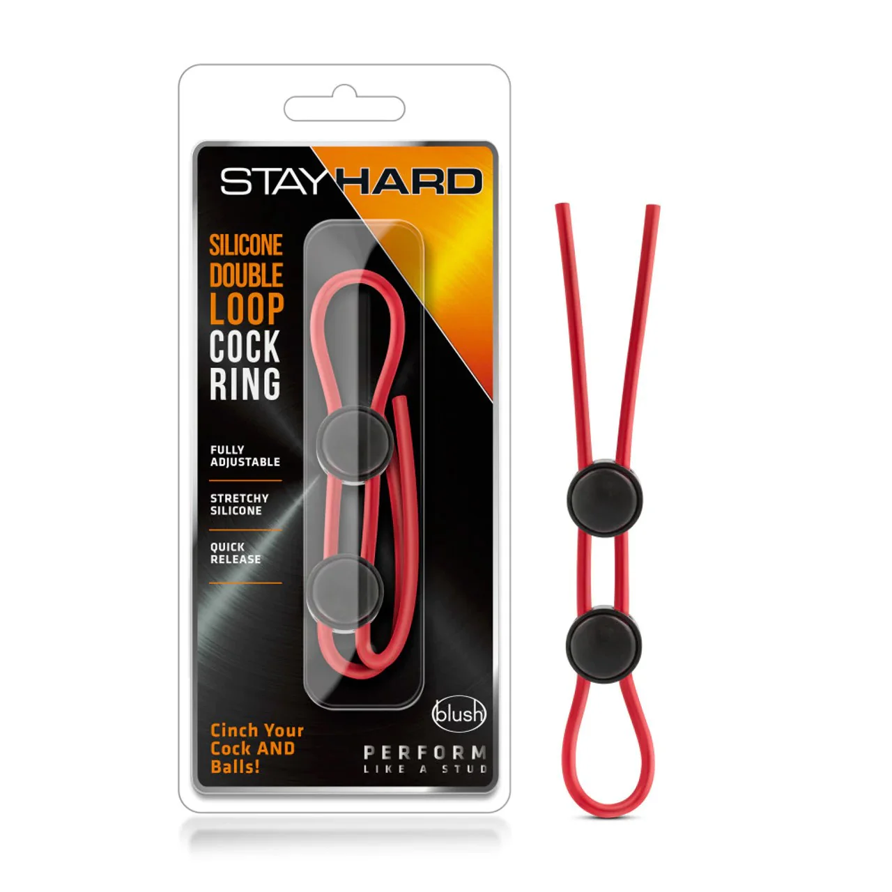 Stay Hard Silicone Double Loop Cock Ring by Blush
