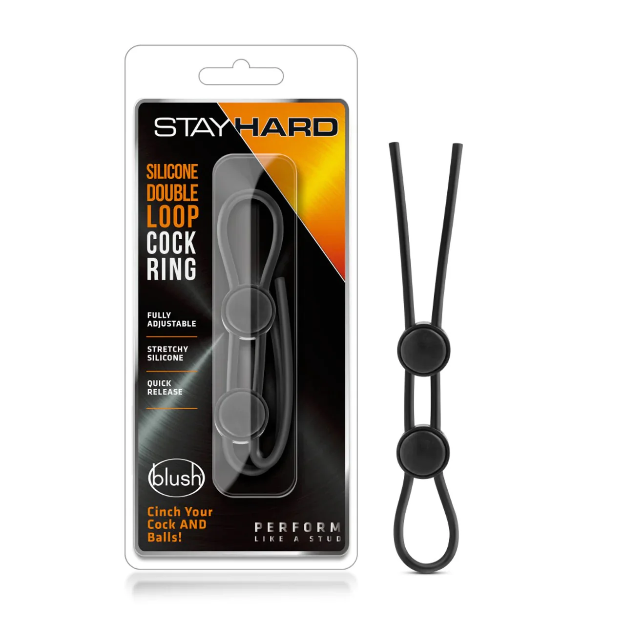 Stay Hard Silicone Double Loop Cock Ring by Blush - Image 2