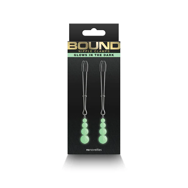 Bound G2 Nipple Clamps Triple Balls Glows In The Dark by NS Novelties