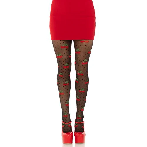 Cherry Polka Dot Pantyhose by Leg Avenue - Image 2