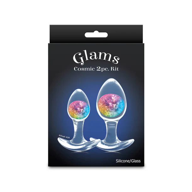 Cosmic Glam 2pc Glass Anal Plugs by Ns Novelties