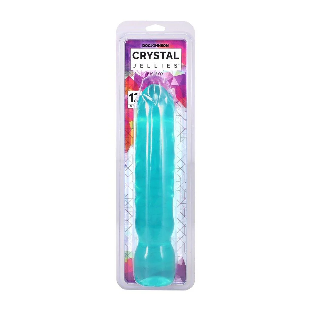 Crystal Jellies 12" Teal Big Boy Dildo by Doc Johnson