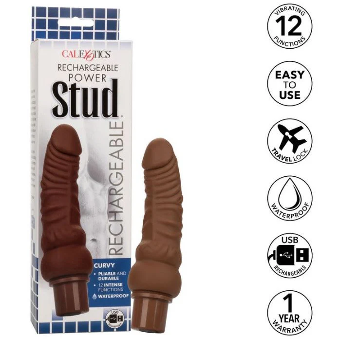 Curvy Rechargeable Power Stud® Vibrator 6.75" by Cal Exotics