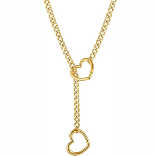 Deluxe Fetish Slip Chain Heart Hollow Collar by Ledom