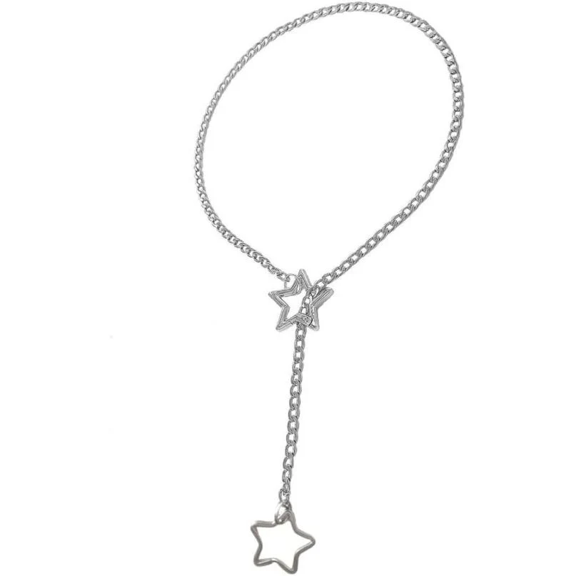 Deluxe Fetish Slip Chain Star Hollow Collar by Ledom