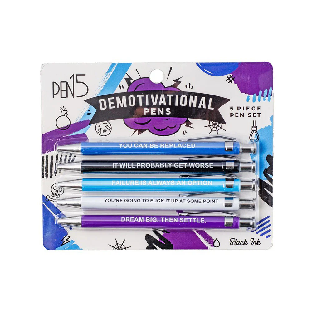 Demotivational Office Pens 5pk by Wood Rocket
