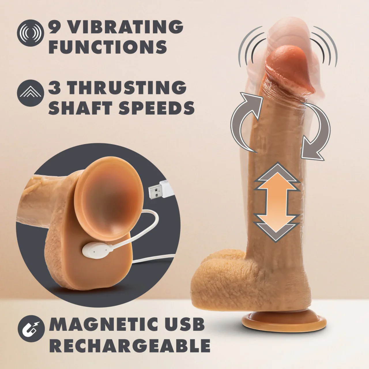 Dr Skin Dr Phillips Thrusting Vibrator by Blush - Image 2