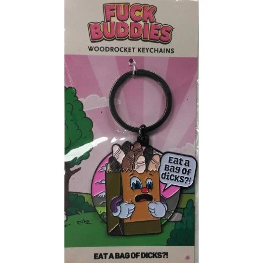 Eat a Bag of Dicks Keychain by Wood Rocket