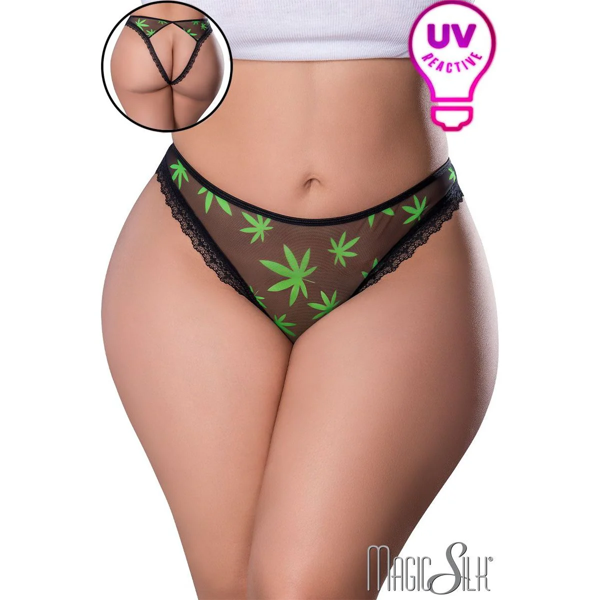 Exposed UV Leaf Open Bum Panty by Magic Silk - Image 3