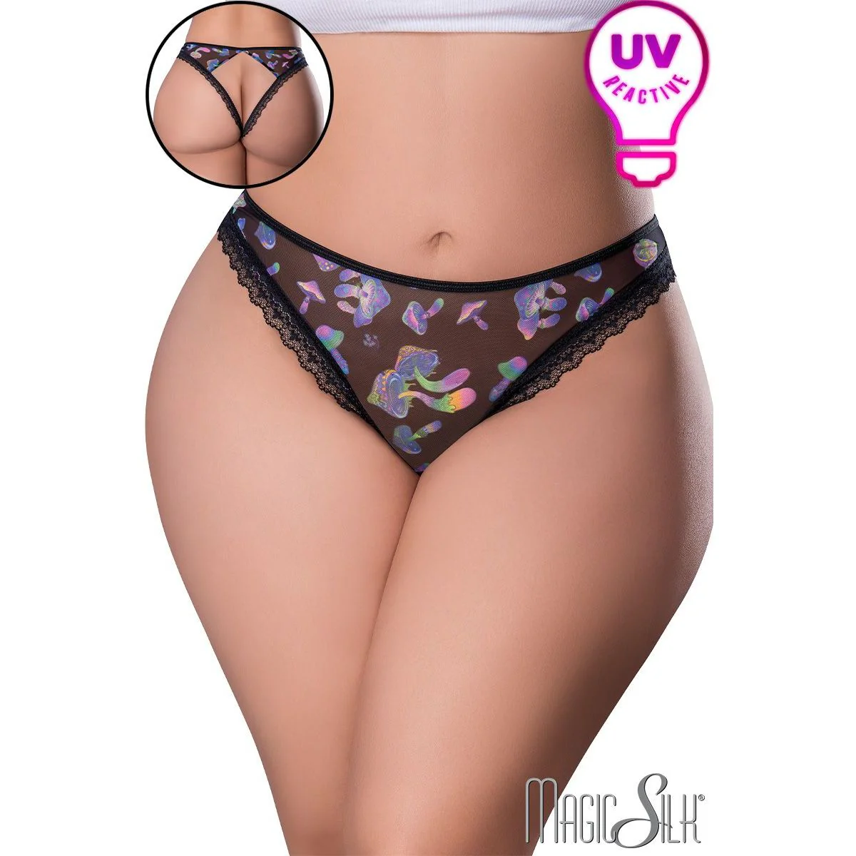 Exposed UV Mushroom Open Bum Panty by Magic Silk - Image 3