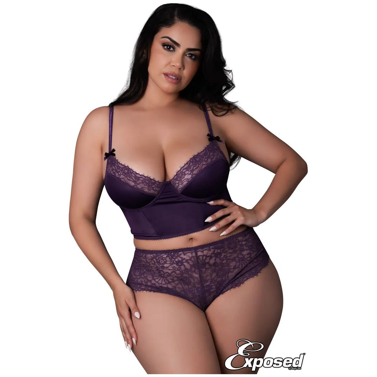 Exposed Wet Look Top & Bottoms Set by Magic Silk - Image 3
