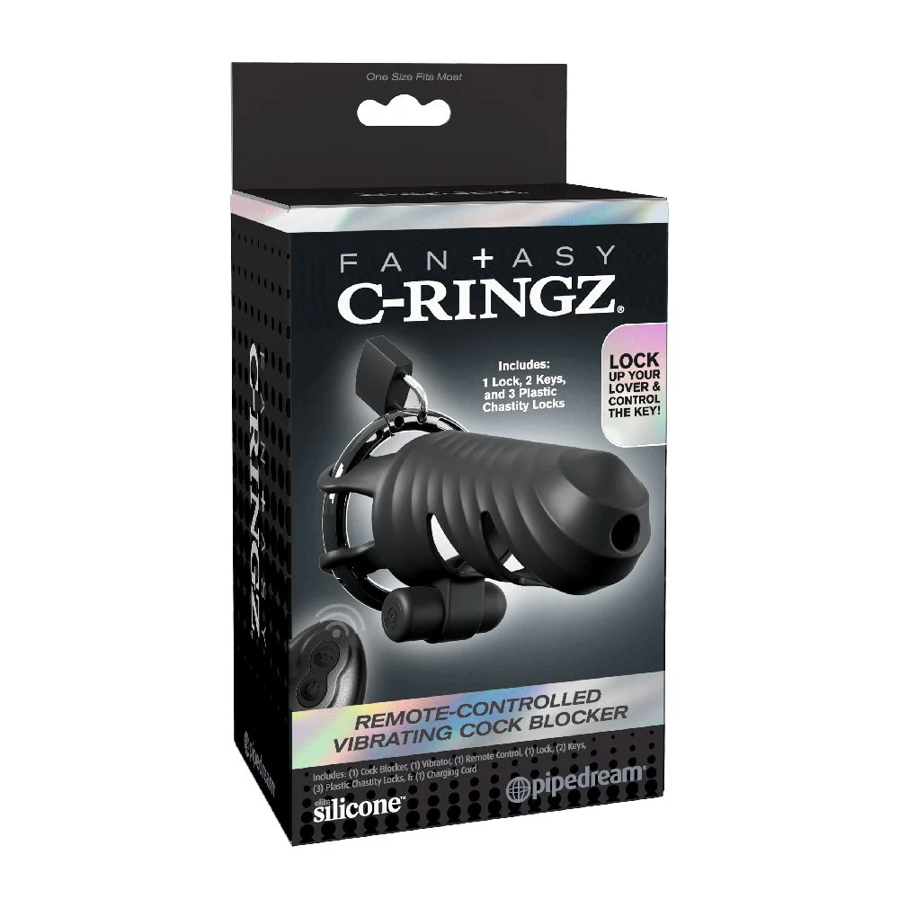 Fantasy C-Rings Vibrating Cock Blocker by Pipedream Products