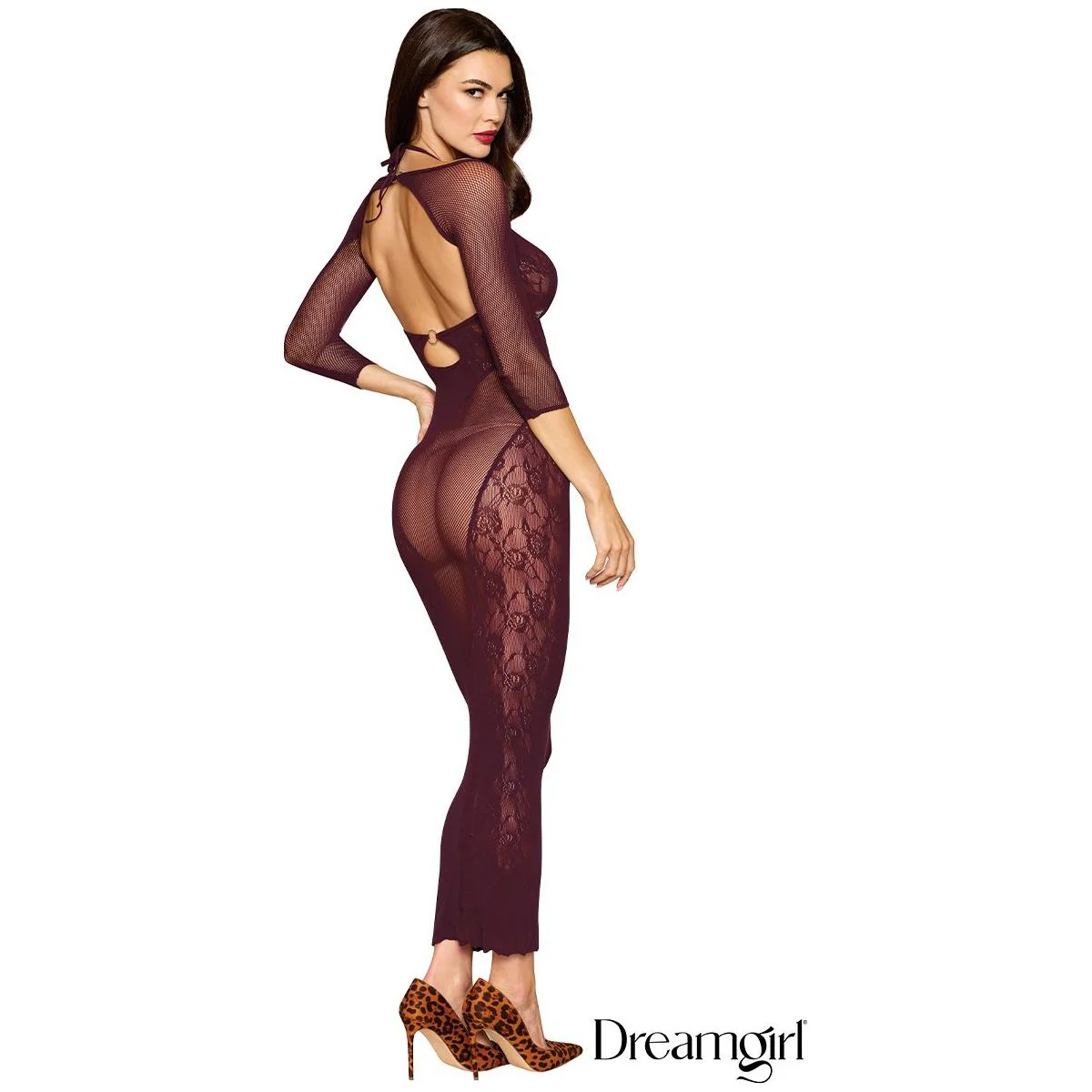 Fishnet Shrug Long Gown by Dreamgirl - Image 2