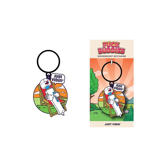 Just Vibin Keychain by Wood Rocket