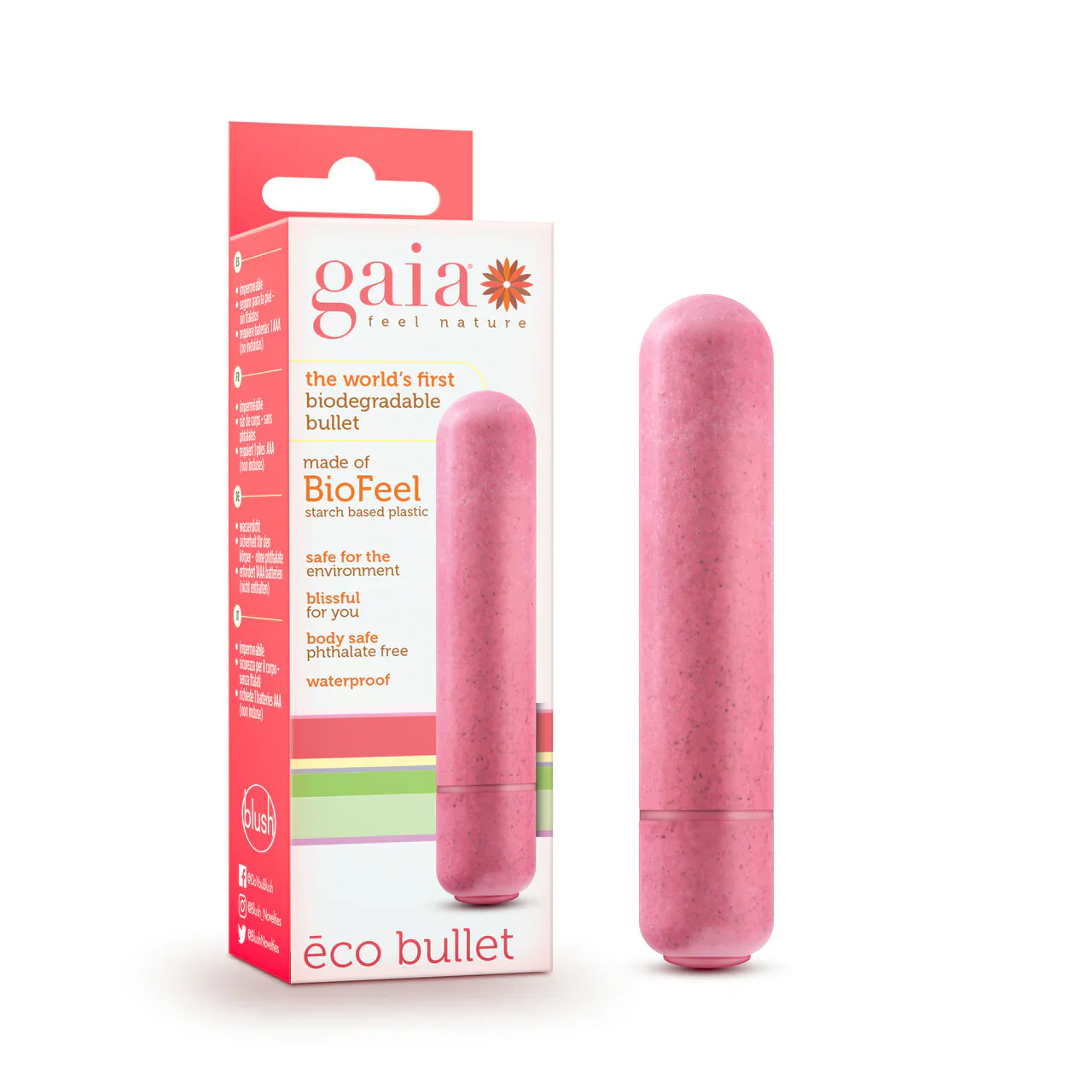 Gaia Eco Biodegradable Vibrating Bullet 3.5" by Blush Novelties - Image 2