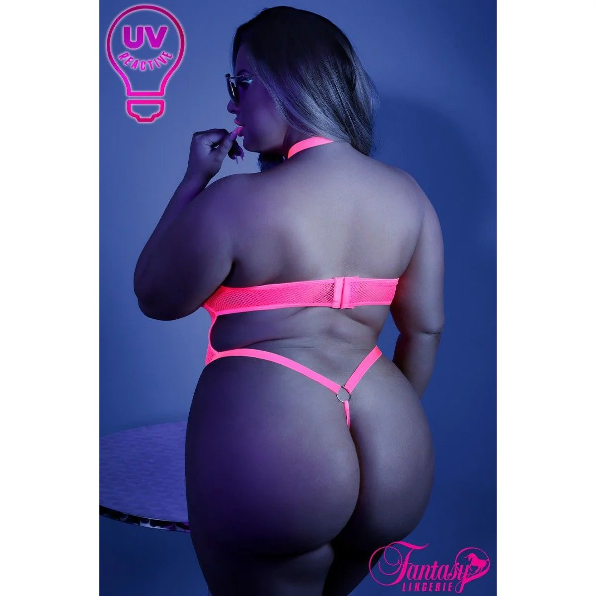 Glow Fishnet Teddy by Fantasy Lingerie - Image 4