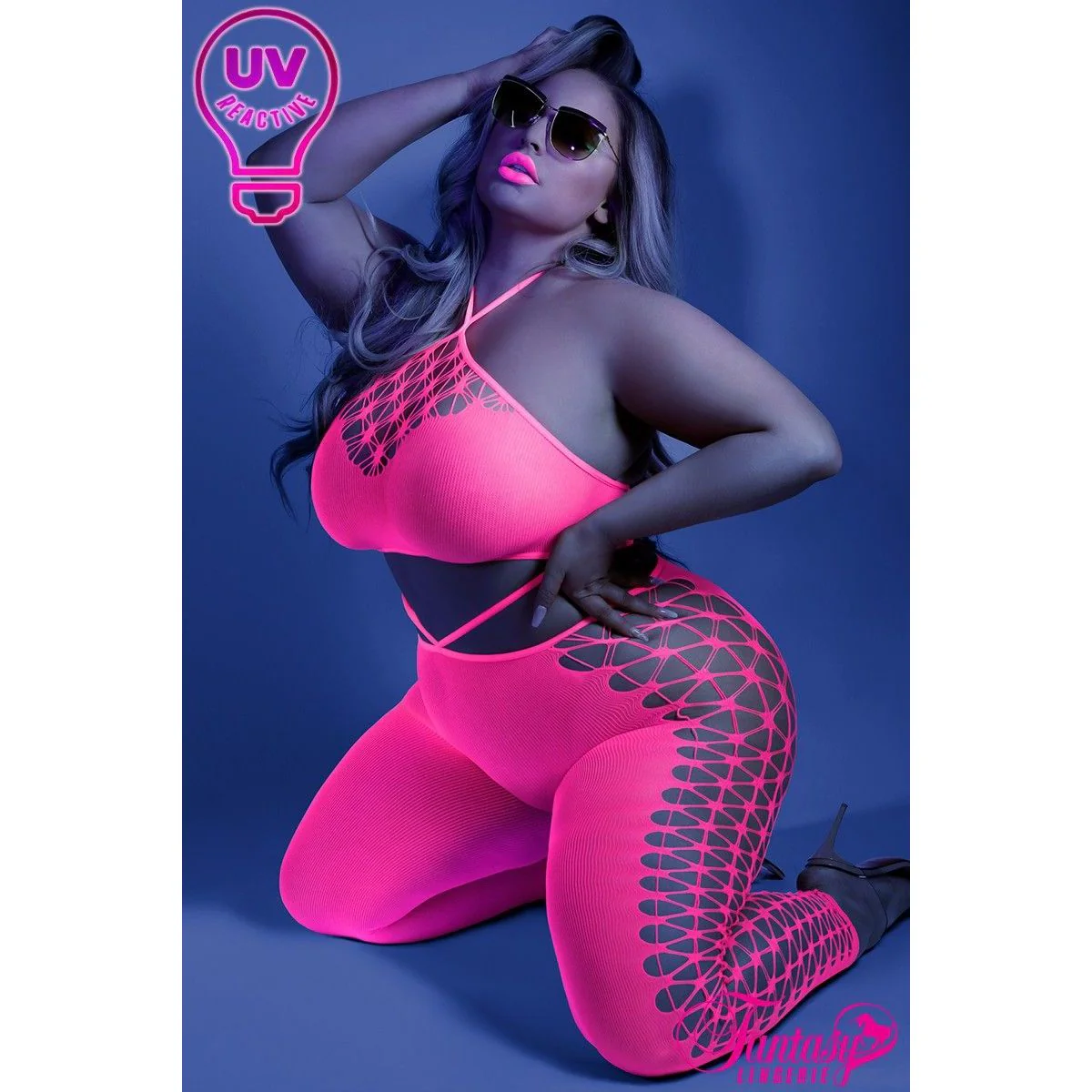 Glow Fishnet Honeycomb Bodystocking by Fantasy Lingerie