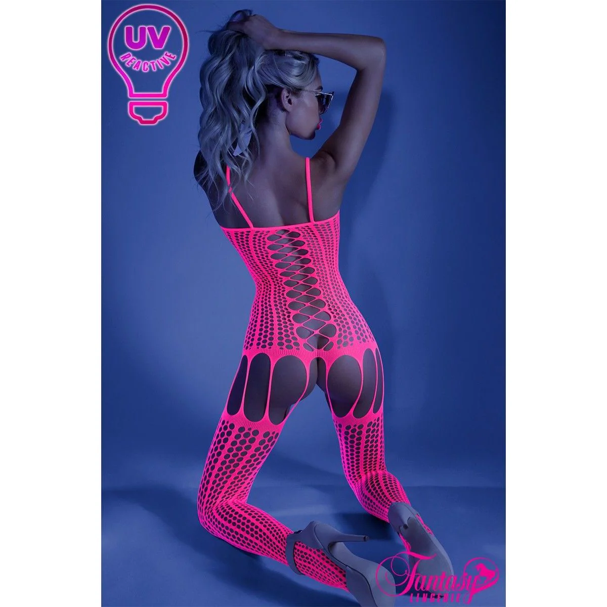 Glow Honeycomb Fishnet Bodystocking by Fantasy Lingerie - Image 2