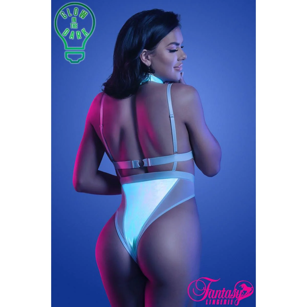 Glow UV Cut Out Teddy by Fantasy Lingerie - Image 2