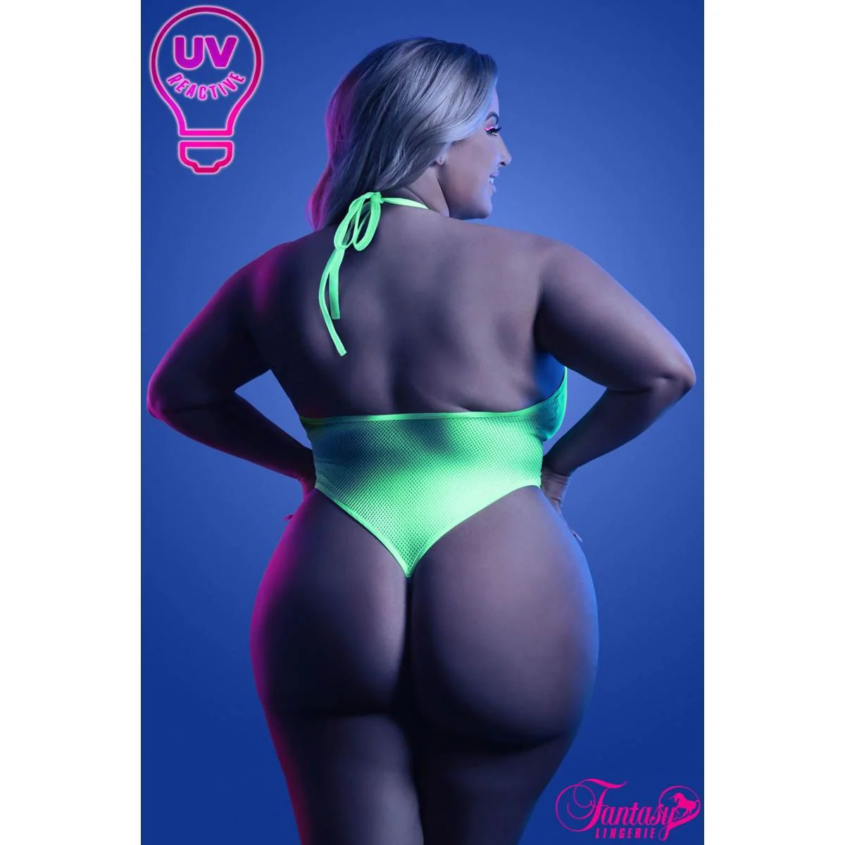 Glow UV Reactive Mesh Teddy by Fantasy Lingerie - Image 4