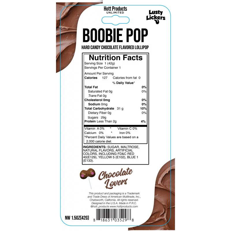 Lusty Lickers Boobie Pop Chocolate by Hott Products - Image 2