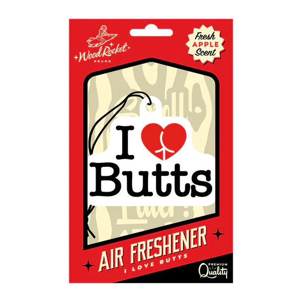 I Love Butts Air Freshener by Wood Rocket