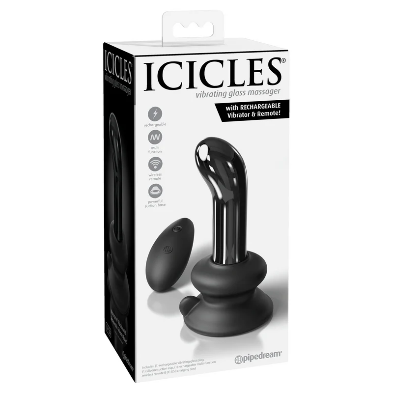 Icicles No 84 Vibrating Remote Glass Anal Plug by Pipedream Products®