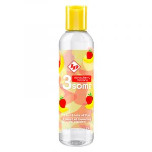 ID 3some 3 in 1 Strawberry Banana Flavored Lube & Massage Oil by ID Lubricants®