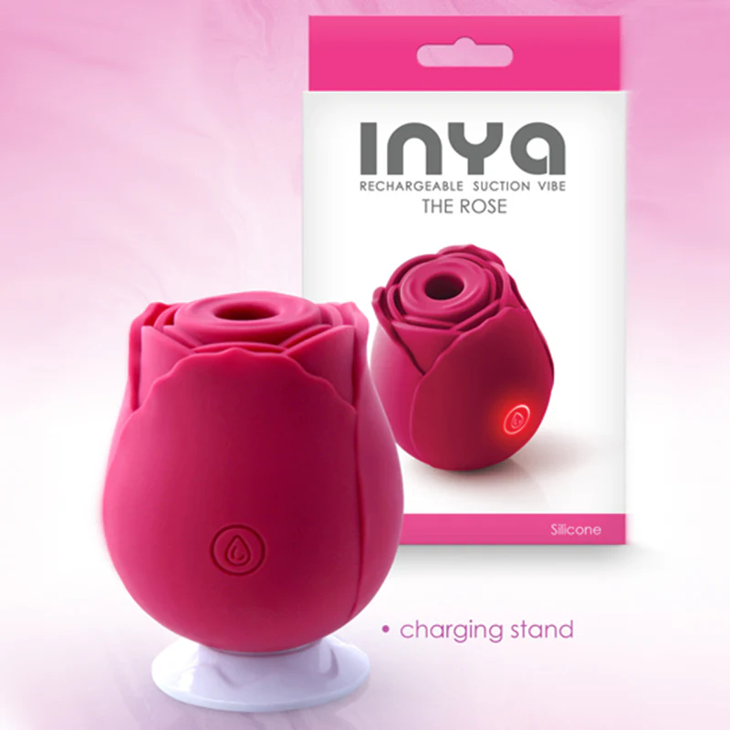 Inya Rechargeable Suction Vibrator The Rose by NS Novelties - Image 2