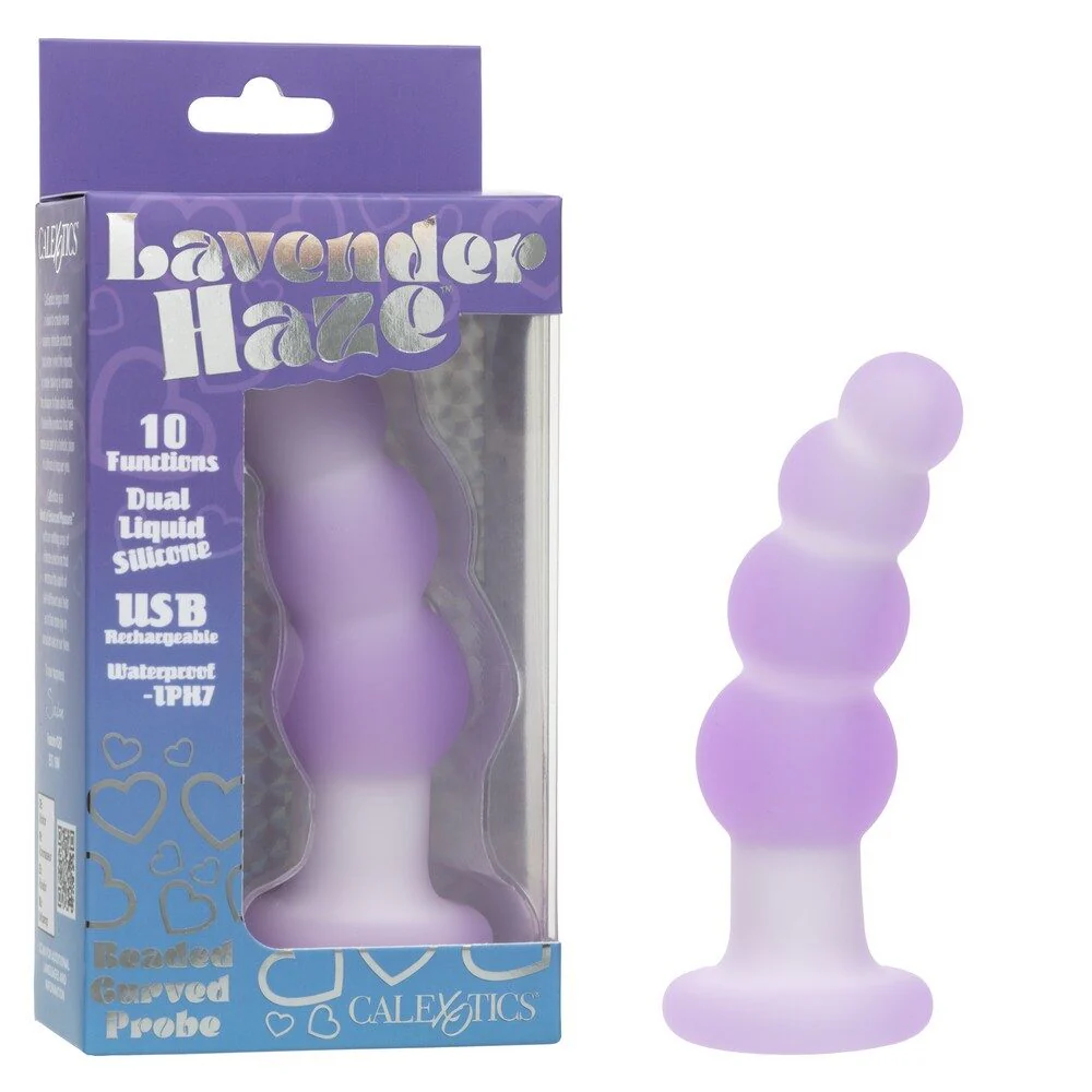 Lavender Haze Beaded Curve Anal Plug by Cal Exotics
