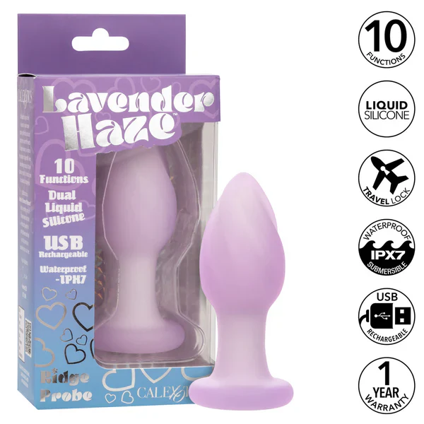 Lavender Haze Ridge Vibrating Anal Probe by Cal Exotics