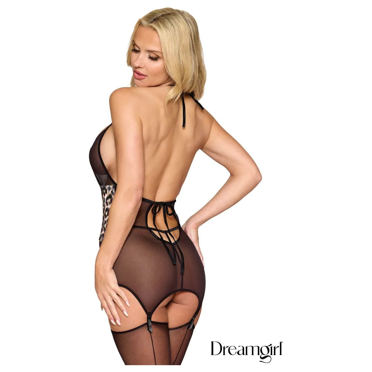 Leopard Garter Slip by Dreamgirl - Image 2