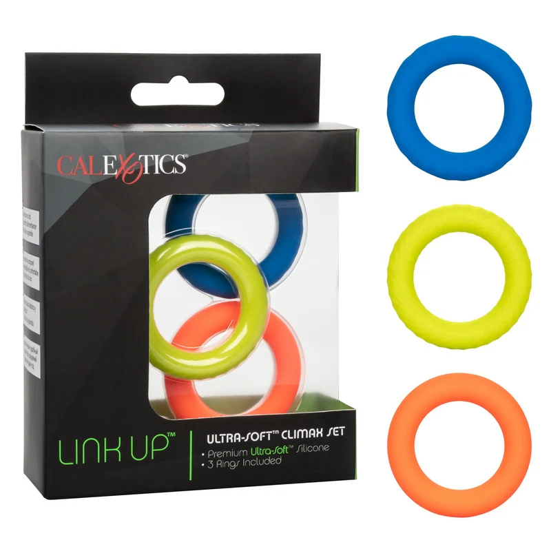 Link Up Ultra Soft Climax 3pk Set Cock Rings by California Exotics