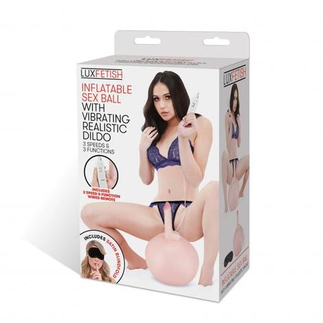 Inflatable Ball With Vibrating Dildo by Lux Fetish