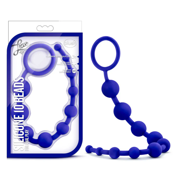 Luxe Silicone 10 Anal Beads by Blush Novelties
