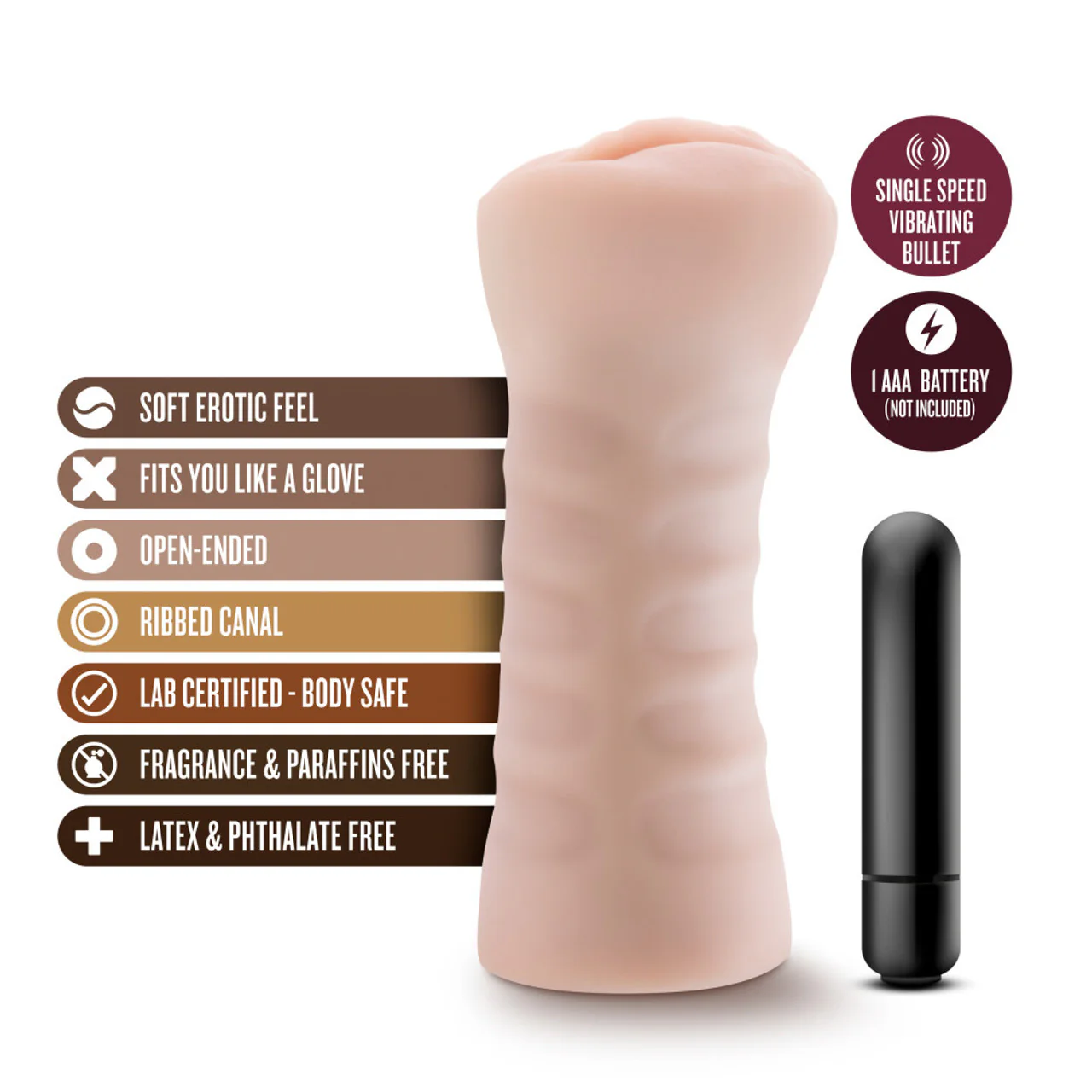 M for Men Ashley Vibrating Masturbator by Blush Novelties - Image 2