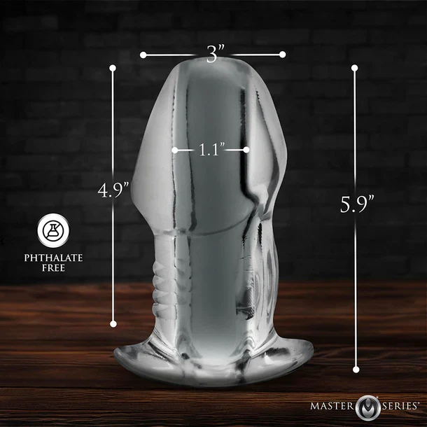 Master Series Dicked Clear Hollow Anal Plug XL Plug by XR - Image 3