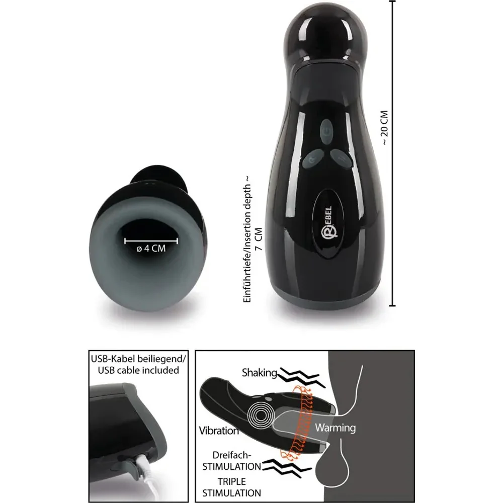 Masturbator with 3 Functions by Rebel Men's Gear - Image 2