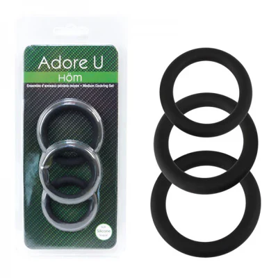 Adore U Hom Medium Silicone Cock Ring Set