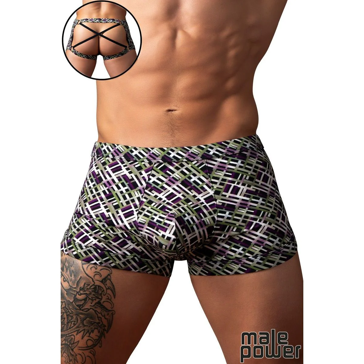 Modal Grid Boxer Shorts by Male Power