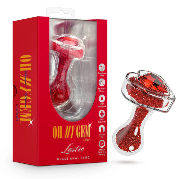 Oh My Gem Lustre Glass Heart Anal Plug by Blush - Image 4