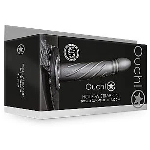 Ouch Twisted Hollow Strap On 8" by Shots