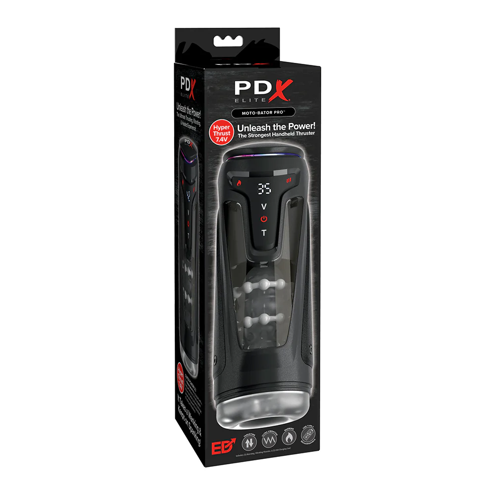 PDX ELITE® Moto-Bator Pro Thrusting & Warming Masturbator By Pipedreams