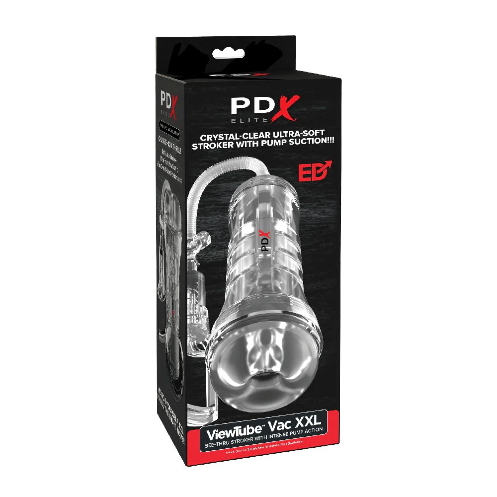 PDX Elite View Tube Vac XXL See-Thru Pump Stroker by Pipedreams